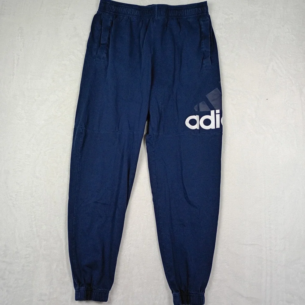 Adidas‎ Mens Navy Blue Logo Joggers Athletic Sweatpants Size L